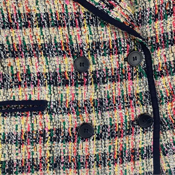 Talbots women's size 10 Petite tweed blazer button front multi colored business - Picture 5 of 10